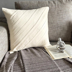 Contemporary Light Cream - Cream Faux Suede Throw Pillow Cover