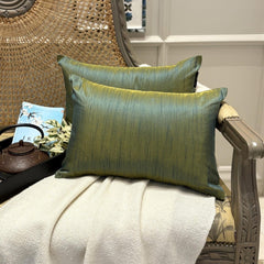Teal And Yellow Luxury - Teal & Yellow Art Silk Throw Pillow Cover Pack of 2