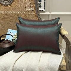Green Red Luxury - Green & Red Art Silk Throw Pillow Cover Pack of 2