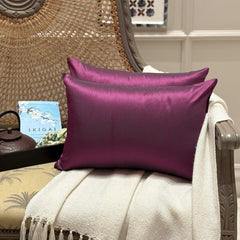 Fuchsia Green Luxury - Fuchsia & Green Silk Throw Pillow Cover Pack of 2