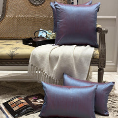 Blue & Red Luxury - Blue & Red Art Silk Throw Pillow Cover Pack of 2