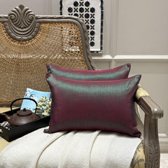 Green Fuchsia Luxury - Green & Fuchsia Silk Throw Pillow Cover Pack of 2