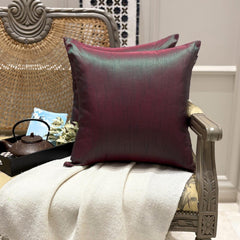 Green Fuchsia Luxury - Green & Fuchsia Silk Throw Pillow Cover Pack of 2
