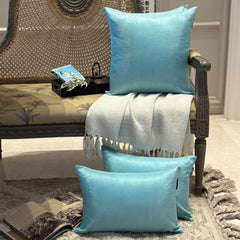 Sea Green Luxury Pack of 2 - Sea Green Art Silk Throw Pillow Cover