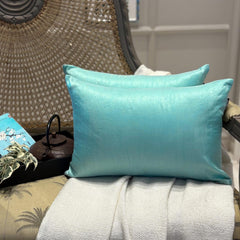 Sea Green Luxury Pack of 2 - Sea Green Art Silk Throw Pillow Cover