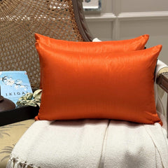 Orange Luxury Pack of 2 - Orange Art Silk Throw Pillow Cover