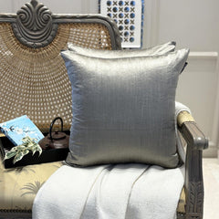 Taupe Gray Luxury Pack of 2 - Taupe Gray Art Silk Throw Pillow Cover
