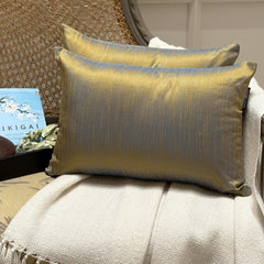 Turquoise Gold Luxury Pack of 2 - Turquoise & Gold Art Silk Throw Pillow Cover