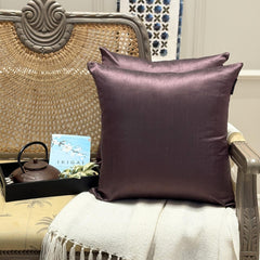 Dark Plum Luxury Pack of 2 - Dark Plum Art Silk Throw Pillow Cover