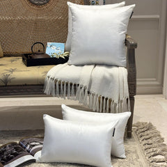 White Luxury Pack of 2 - White Art Silk Throw Pillow Cover