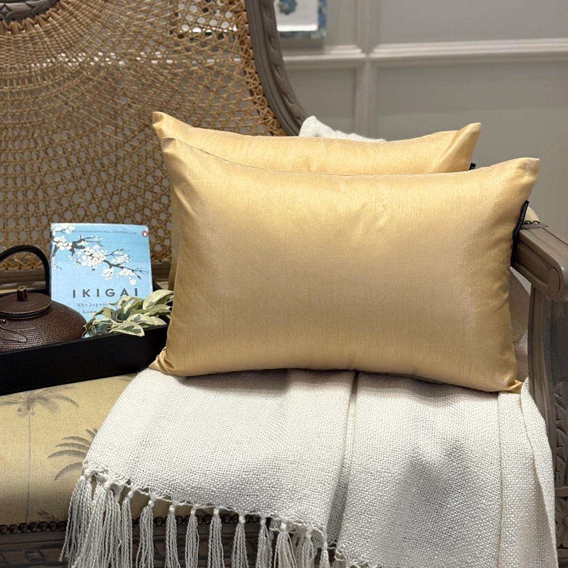 Silver Gray Luxury Throw Pillow Cover