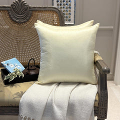 Cream Luxury Pack of 2 - Cream Art Silk Throw Pillow Cover