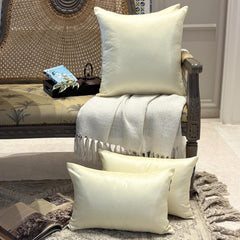 Cream Luxury Pack of 2 - Cream Art Silk Throw Pillow Cover
