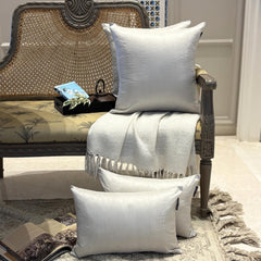 Light Gray Luxury Pack of 2 - Light Gray Art Silk Throw Pillow Cover