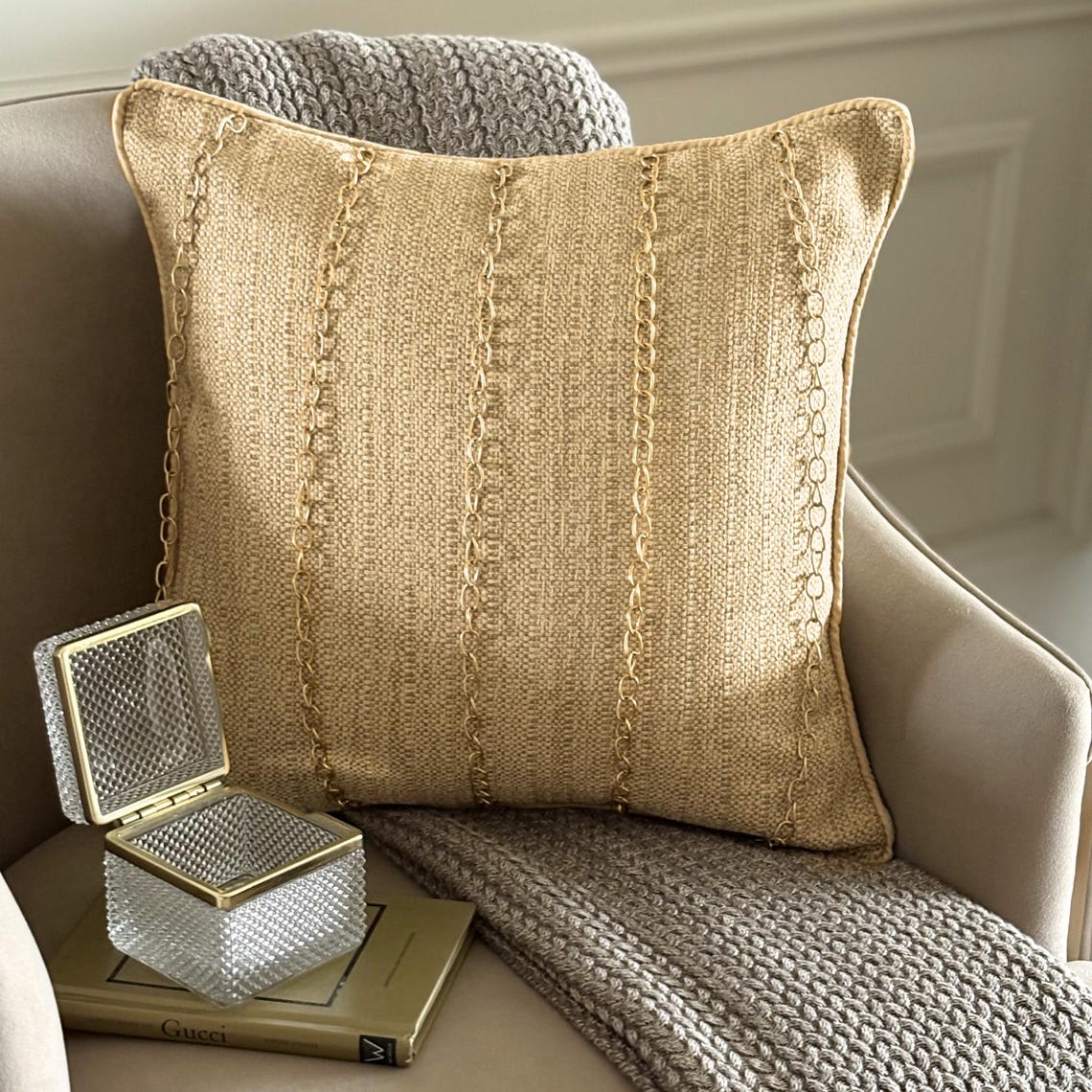 Chain Reaction Gold Decorative Euro Sham
