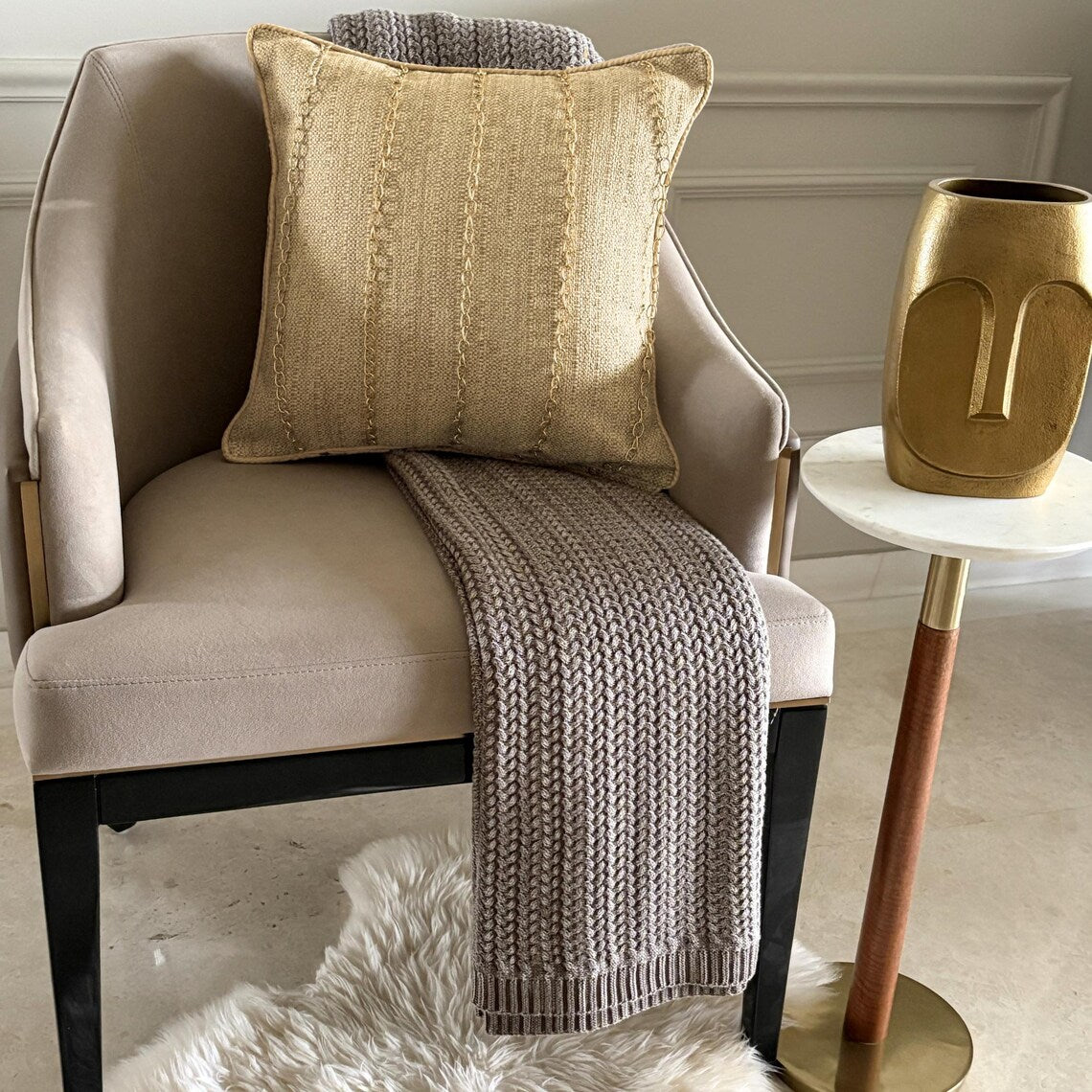 Chain Reaction Gold Decorative Euro Sham