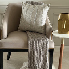 Chain Reaction - Grey Jute Decorative Euro Sham
