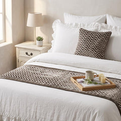 Grey Crystal Chevy Decorative Bed Runner and Pillow Cover