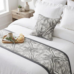 Grey Semblance Decorative Bed Runner and Pillow Cover