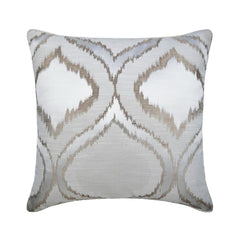 Frost Damask - Beige Jacquard Silk Throw Pillow Cover