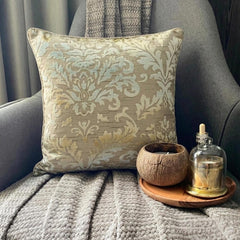 Creamy Damask Pillow Cover