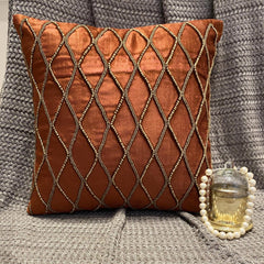 Sumac Gold - Rust Velvet Throw Pillow Cover