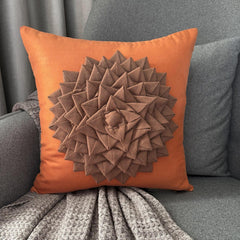 Warm Summer - Rust Suede Throw Pillow Cover