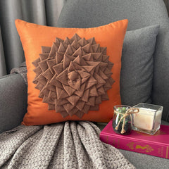 Warm Summer - Rust Suede Throw Pillow Cover