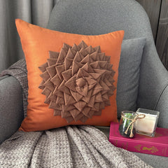 Warm Summer - Rust Suede Throw Pillow Cover