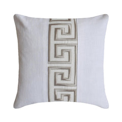 Ivory And Gray Linen Throw Pillow Cover - Caesar’s Line