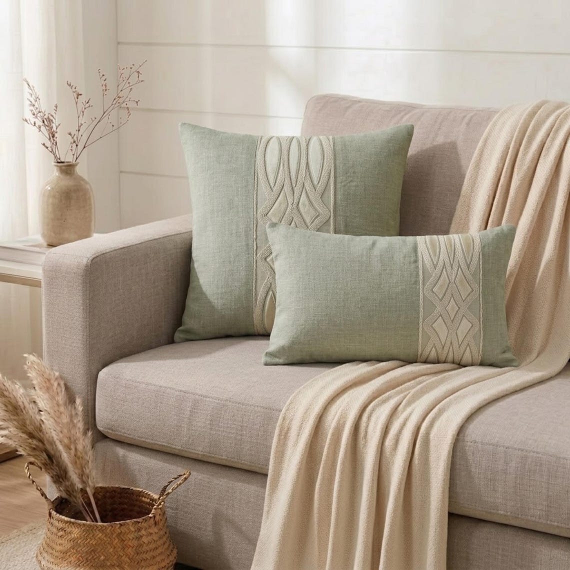 Gray Linen Throw Pillow Cover - Gray Reverie