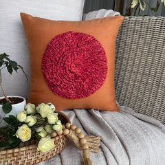 Vintage Rust - Rust Suede Throw Pillow Cover