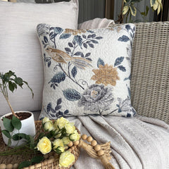 Shabby Chic Love - Beige, Grey & Mustard Linen Throw Pillow Cover