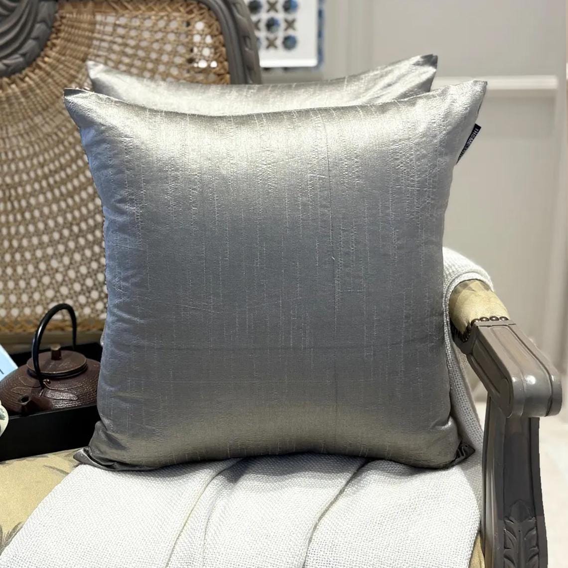 Taupe Gray Luxury Throw Pillow Cover