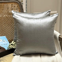 Silver Gray Luxury Throw Pillow Cover