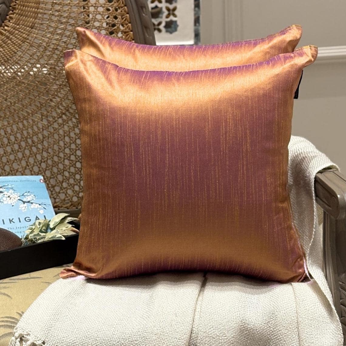 Gold & Purple Luxury Throw Pillow Cover