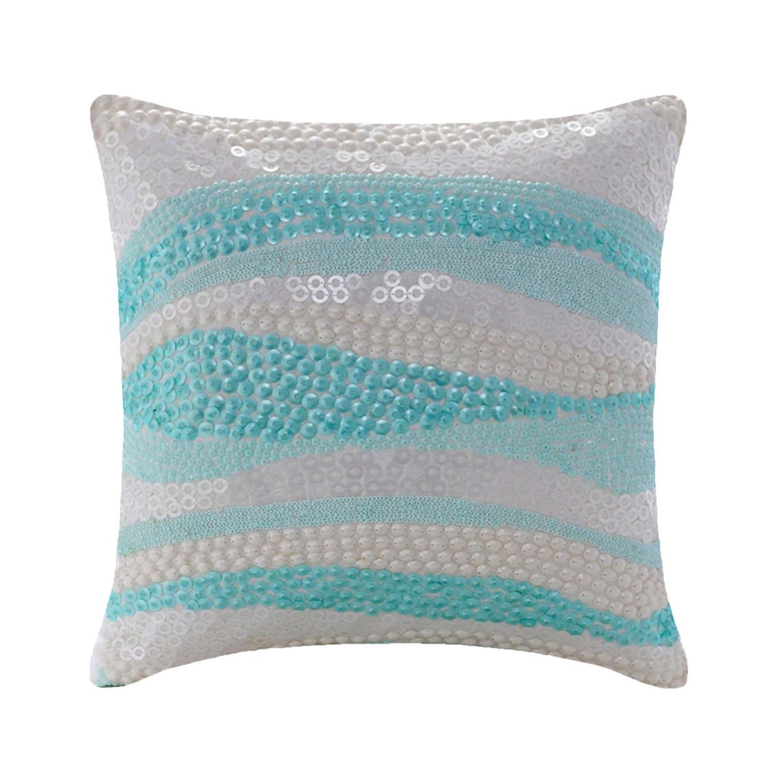 Frozen In Time - Aqua Blue Art Silk Throw Pillow Cover