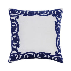 Turkish Border - White Art Silk Throw Pillow Cover