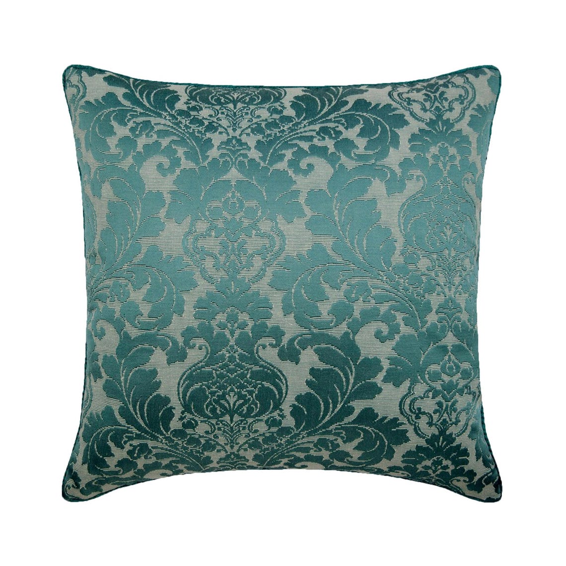 King Damask - Blue Jacquard Silk Throw Pillow Cover