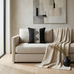 Black Reverie Throw Pillow Cover