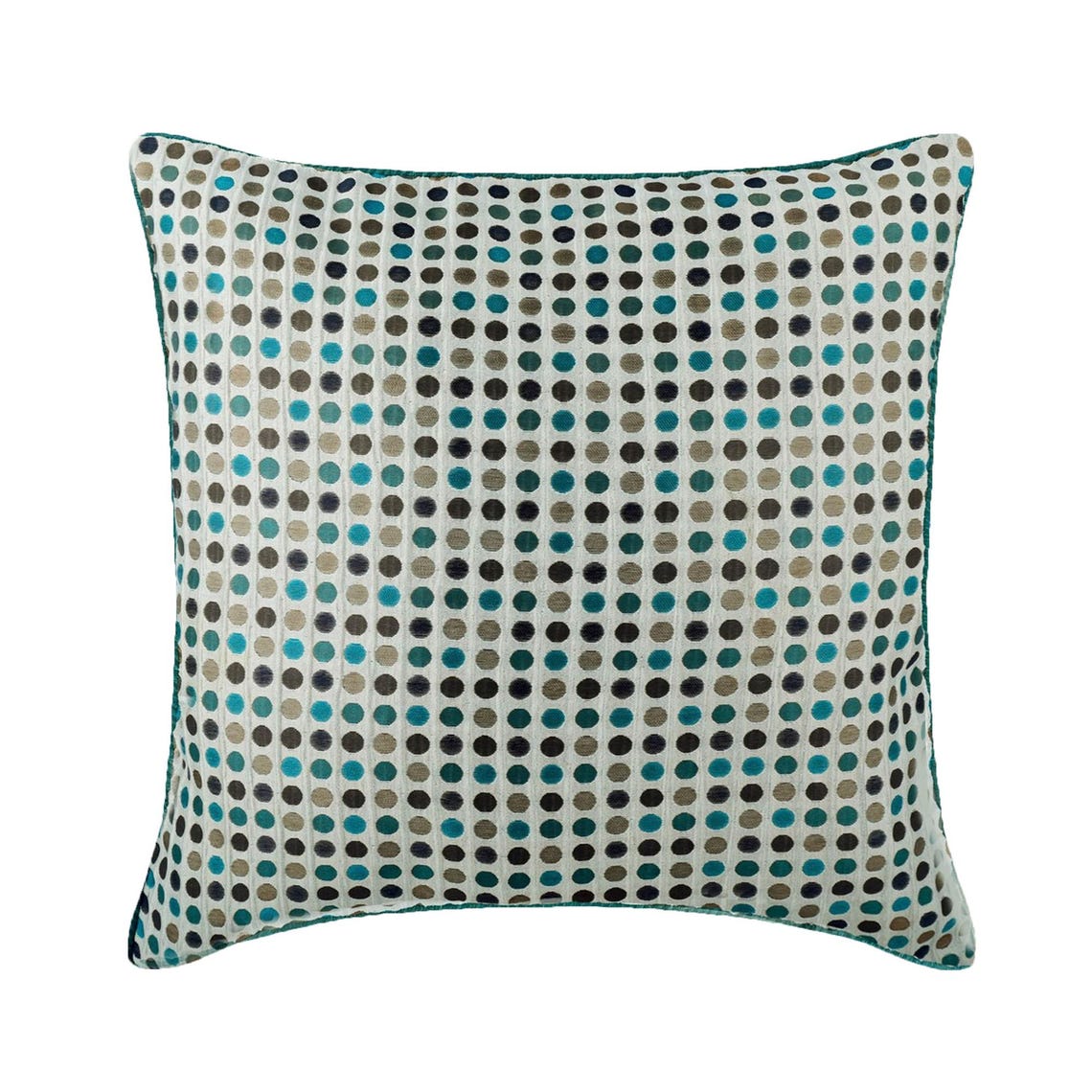 Retro Dots - Blue Jacquard Weave Throw Pillow Cover