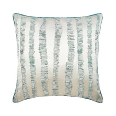 Undecided - Teal Blue Jacquard Silk Decorative Euro Sham