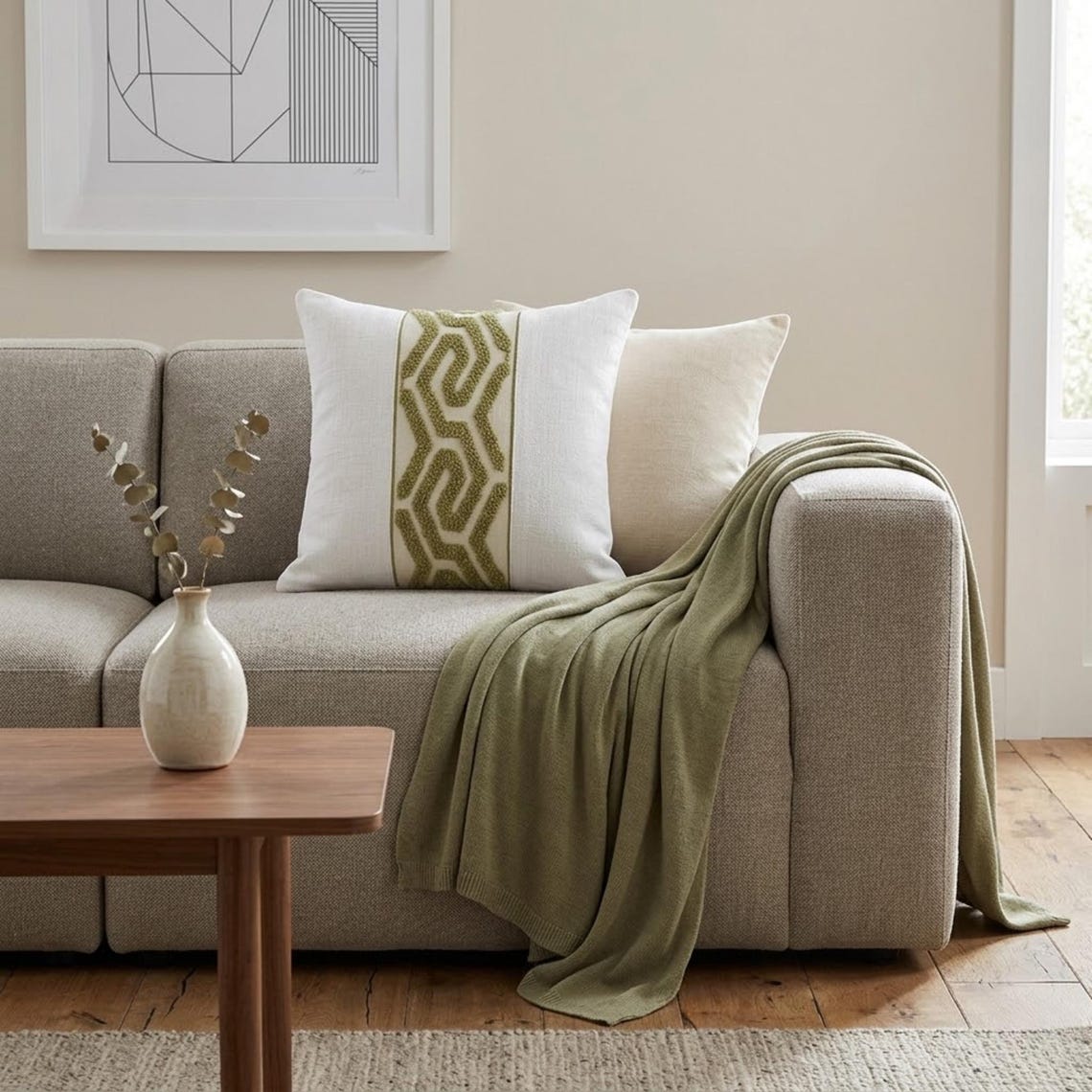 Verdant Labyrinth Throw Pillow Cover