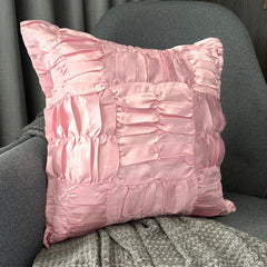 Dreamy Soft Pink - Soft Pink Satin Decorative Euro Sham