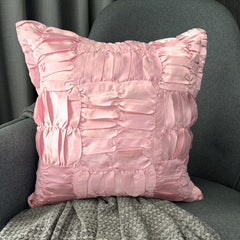 Dreamy Soft Pink - Soft Pink Satin Decorative Euro Sham
