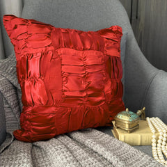 Dreamy Ruby Red - Red Satin Decorative Euro Sham