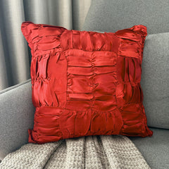 Dreamy Ruby Red - Red Satin Throw Pillow Cover