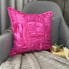 Dreamy Hotty Pink - Hot Pink Satin Throw Pillow Cover