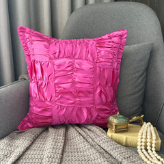 Dreamy Hotty Pink - Hot Pink Satin Throw Pillow Cover