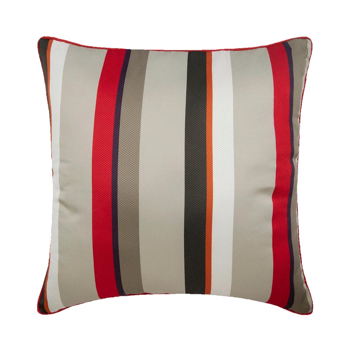 Stripe My Life - Red Silk Decorative Euro Sham